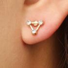 Triangle Rhinestone Earring 6601 - 1 Pair - One Size
