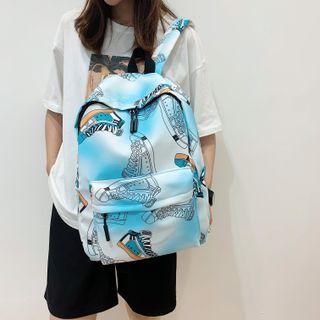 Sneakers Print Nylon Backpack