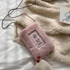 Letter Embroidered Furry Crossbody Bag