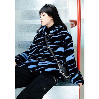 Zebra Print Buckled Jacket