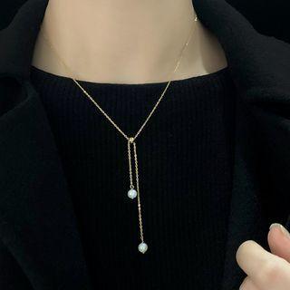 Freshwater Pearl Pendant Necklace Gold & Pearl - One Size