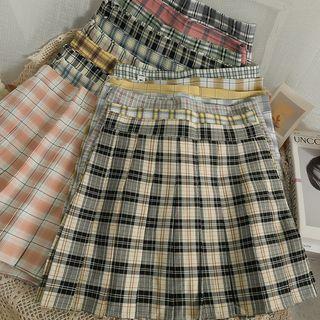 Plaid High-waist Mini Skirt In 26 Colors