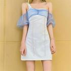 One-shoulder Mesh A-line Dress