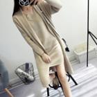 Set: Long Cardigan + Strappy Knit Dress