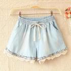 Lace Hem Drawcord Shorts