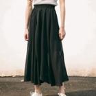 Chiffon A-line Midi Skirt Black - One Size