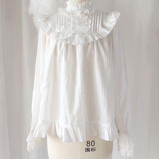 Bell-sleeve Jacquard Blouse