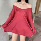 Long-sleeve Open Back Twisted T-shirt