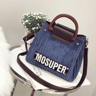 Applique Velvet Handbag With Pouch