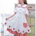Off-shoulder Strawberry Print Dress