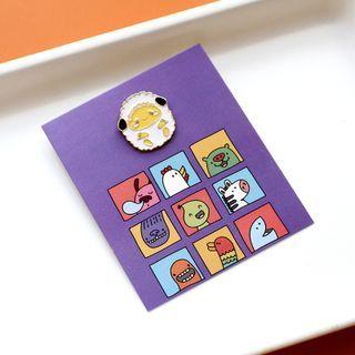Animal Alloy Brooch Sheep - White - One Size