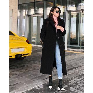 Reversible Sherpa-fleece Maxi Coat Black - One Size
