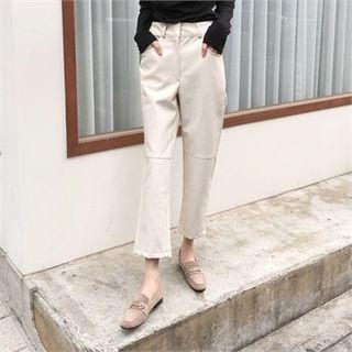 Chain-accent Faux-suede Loafers