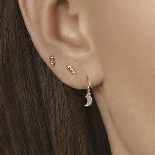 925 Sterling Silver Earring 1 Pair - Gold - One Size