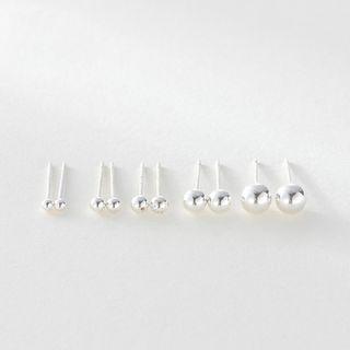 925 Sterling Silver Polished Bead Stud Earring