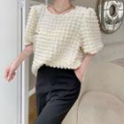 Puff-sleeve Loose-fit Top Off-white - One Size