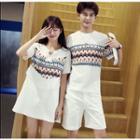 Couple Matching Print Short-sleeve T-shirt / Dress