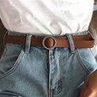 Holeless Faux Leather Slim Belt