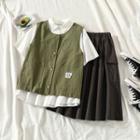 Lettering Short-sleeve Shirt / Vest / Cargo Skirt
