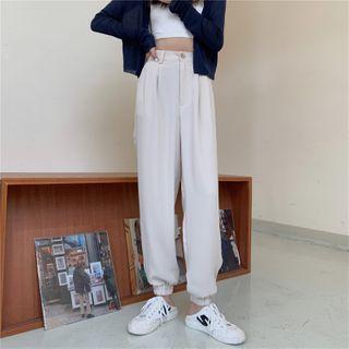 Elastic Cuff Straight Leg Pants