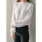Bishop-sleeve Lace Blouse