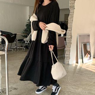 Plus Size Ribbed Maxi Tiered Dress