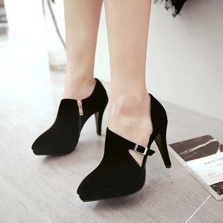 Faux-suede Cutout Shoe Boots