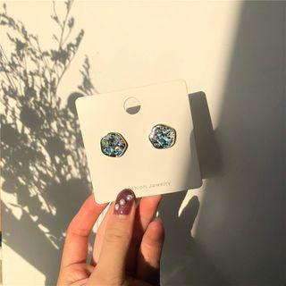 Shell Fragment Earring 1 Pair - Shell Fragment S925 Sterling Silver Pin Stud Earring - One Size