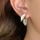 Leaf Glaze Earring 1 Pair - Earring - S925 Silver - Silver - One Size