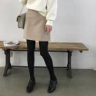 Wool Blend Mini A-line Skirt