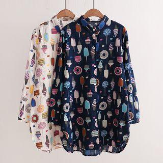 Dessert Print Long Shirt