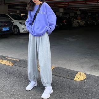Wide-leg Jogger Sweatpants / Print Sweatshirt