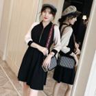 3/4-sleeve Mini A-line Sweatshirt Dress