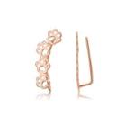 Sterling Silver Plated Rose Gold Simple Cute Dog Paw Earrings Rose Gold - One Size