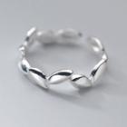 Leaf Sterling Silver Open Ring Silver - One Size