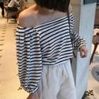 3/4-sleeve Striped T-shirt 6192 - Stripes - One Size