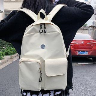 Planet Print Multi-section Backpack