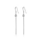 Simple And Fashion Geometric Round Tassel Earrings With Cubic Zirconia Silver - One Size