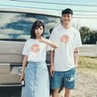 Couple Matching Short-sleeve Watermelon Print T-shirt