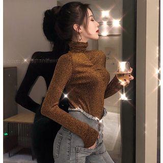 Glitter Cowl-neck Top