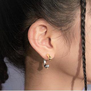 Two-tone Open Hoop Earring