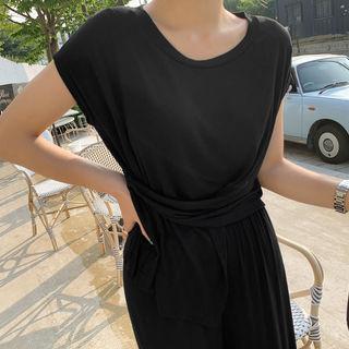 Cap-sleeve Knotted Top