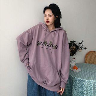 Cartoon Bear Lettering Hooded Sweatshirt
