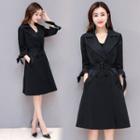 Tie Sleeve Notched-lapel Double-breasted Trench Coat