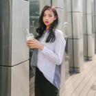 Striped-panel Slim-fit Shirt