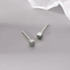Cube Sterling Silver Stud Earring 1 Pair - Eh0644 - Silver - One Size
