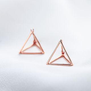 925 Sterling Silver Geometric Earring 1 Pair - Rose Gold - One Size
