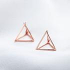 925 Sterling Silver Geometric Earring 1 Pair - Rose Gold - One Size