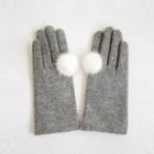 Pompom-accent Gloves