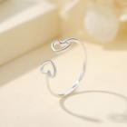 925 Sterling Silver Heart Open Ring Ring - Silver - One Size